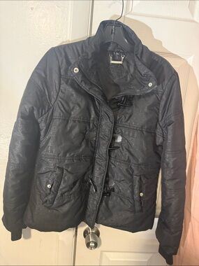 Active USA Black Quilted Toggle Puffer Jacket